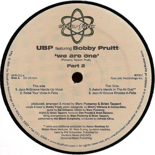 Urban Blues Project featuring Bobby Pruit : We Are One (Part 2) (12")