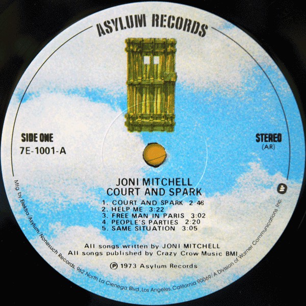 Joni Mitchell : Court And Spark (LP, Album, RE, AR )