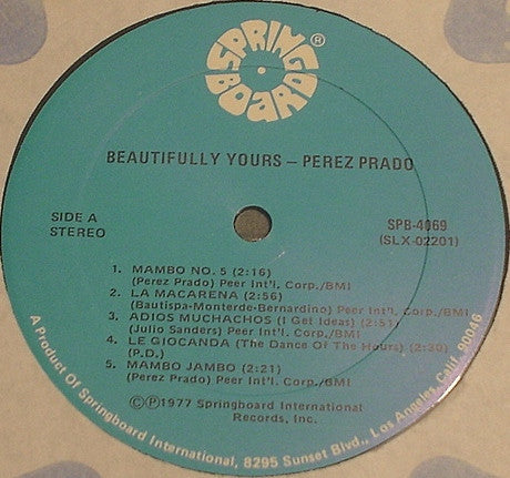 Perez Prado : Beautifully Yours (LP, Comp)