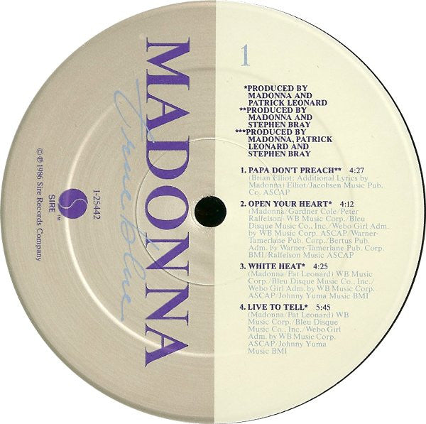 Madonna : True Blue (LP, Album, Spe)