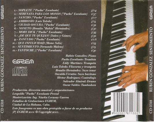 Rubén González Con El Noneto Cubano De Jazz* De Pucho Escalante* : Sentimiento (CD, Album)