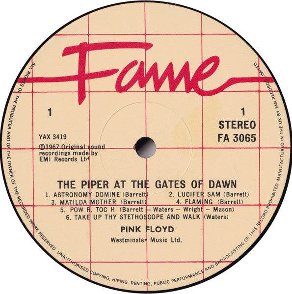 Pink Floyd : The Piper At The Gates Of Dawn (LP, Album, RE)