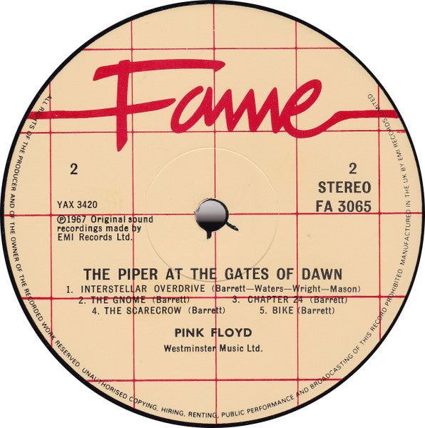 Pink Floyd : The Piper At The Gates Of Dawn (LP, Album, RE)