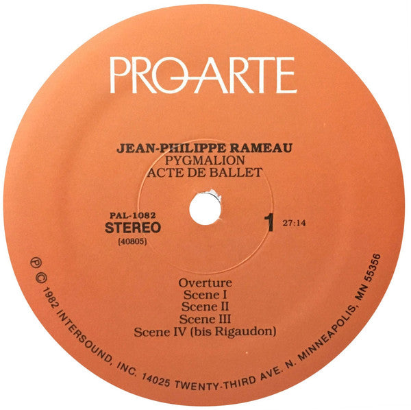 Jean-Philippe Rameau : La Petite Bande - Gustav Leonhardt : Pygmalion (LP, Album)