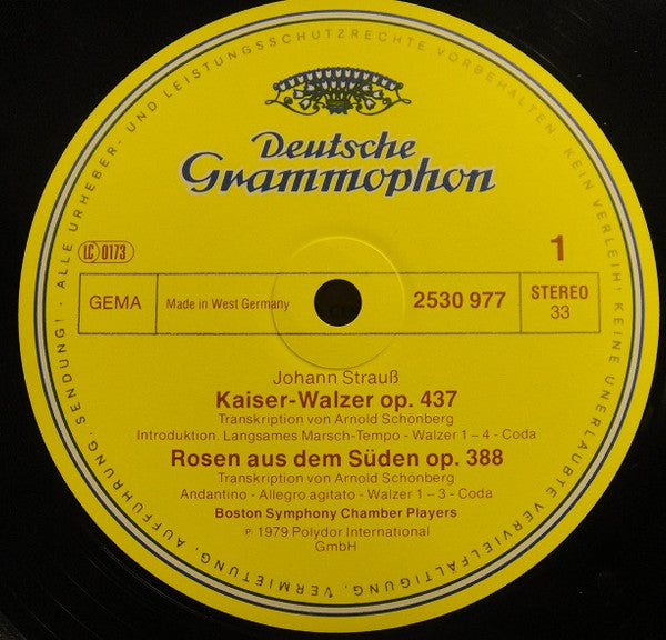 Johann Strauss Jr. - Boston Symphony Chamber Players : Walzer - Transkriptionen (LP)