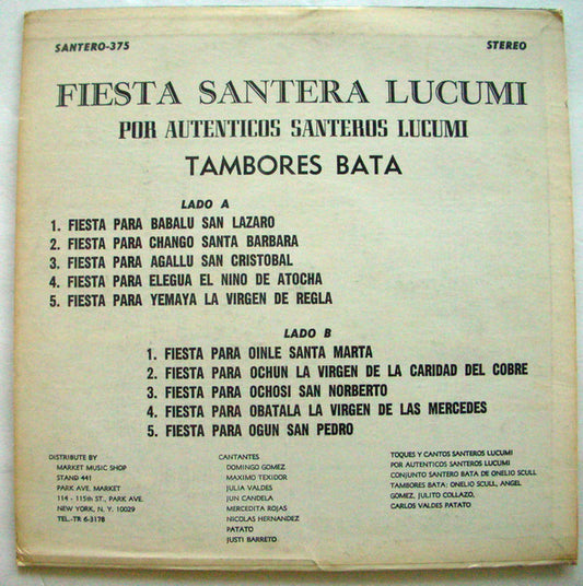 Various : Fiesta Santera - Toques Y Cantos Santero Lucumi (LP, Album)