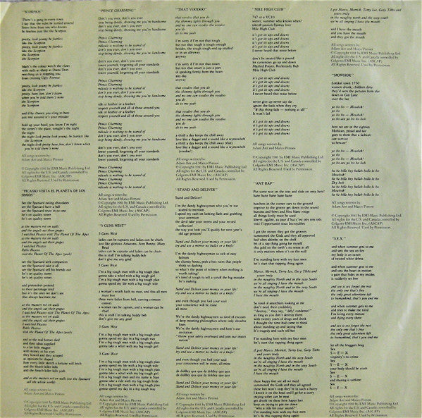 Adam And The Ants : Prince Charming (LP, Album, Pit)
