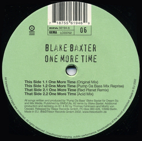 Blake Baxter : One More Time (Archiv #06) (12")