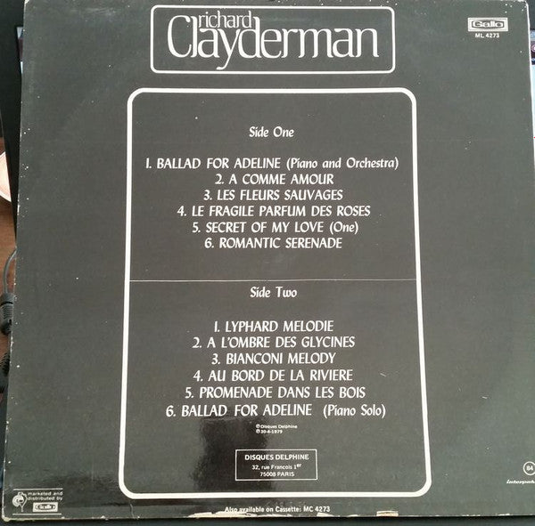 Richard Clayderman : Ballad For Adeline (LP, Album)