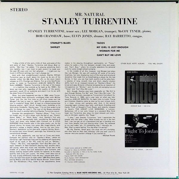 Stanley Turrentine : Mr. Natural (LP, Album)