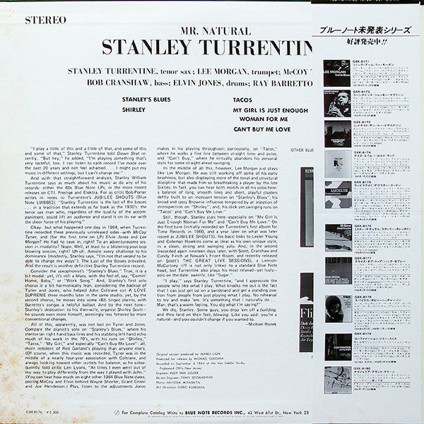 Stanley Turrentine : Mr. Natural (LP, Album)
