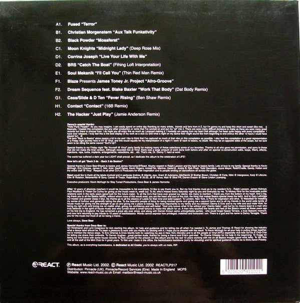 Danny Tenaglia : BackToBasics Presents Danny Tenaglia (4xLP, Comp)