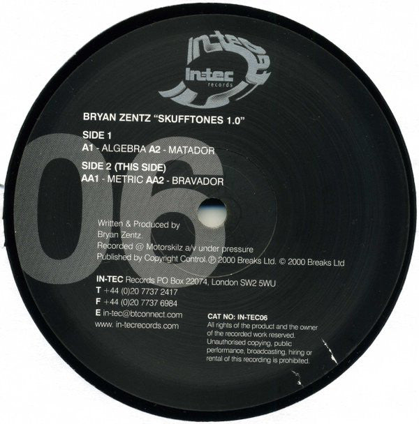 Bryan Zentz : Skufftones 1.0 (12")