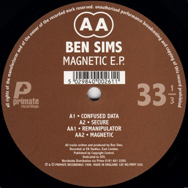 Ben Sims : Magnetic E.P. (12", EP)