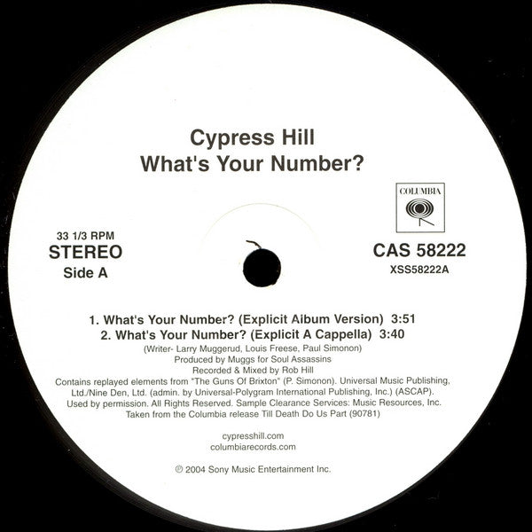 Cypress Hill : What's Your Number? (12")