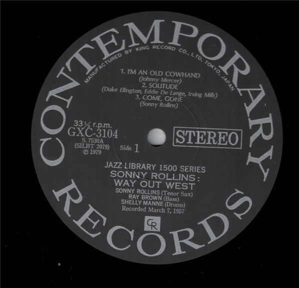 Sonny Rollins : Way Out West (LP, Album, RE)
