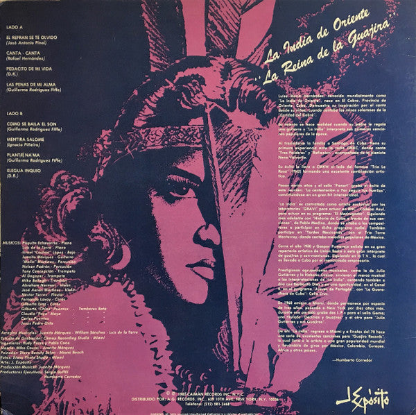 La India De Oriente : La Reina De La Guajira (LP, blu)