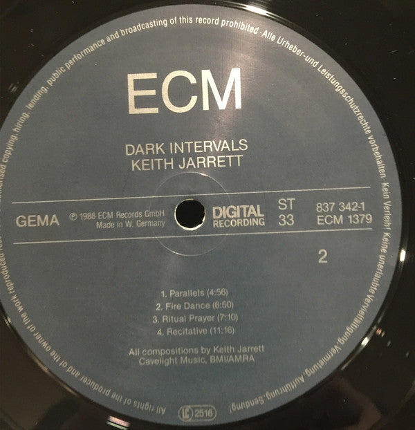 Keith Jarrett : Dark Intervals (LP, Album)