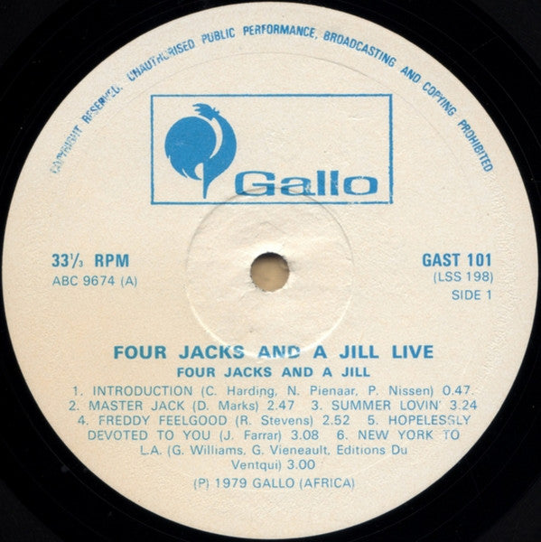 Four Jacks And A Jill : 4 Jacks And A Jill Live (LP, Album)