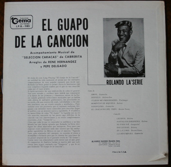 Rolando La Serie : El Guapo De La Cancion (LP, Album, RE)