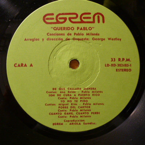 Pablo Milanés : Querido Pablo (2xLP, Gat)
