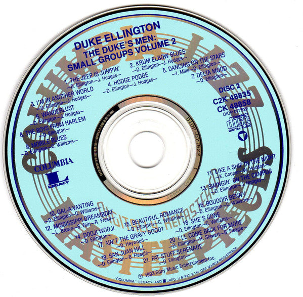 Duke Ellington : The Duke's Men: Small Groups, Volume 2 1938-1939 (2xCD, Comp, Mono, RM)