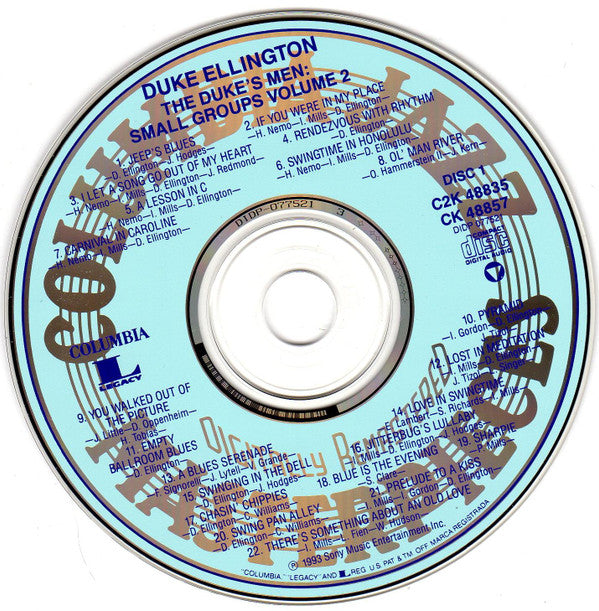 Duke Ellington : The Duke's Men: Small Groups, Volume 2 1938-1939 (2xCD, Comp, Mono, RM)