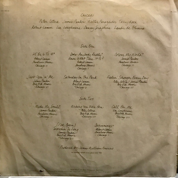 Chicago (2) : Chicago's Greatest Hits (LP, Comp, RE)