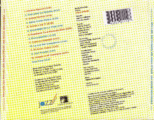 Afro-Latin Jazz Orchestra With Arturo O'Farrill : Una Noche Inolvidable (An Unforgettable Night) (CD)