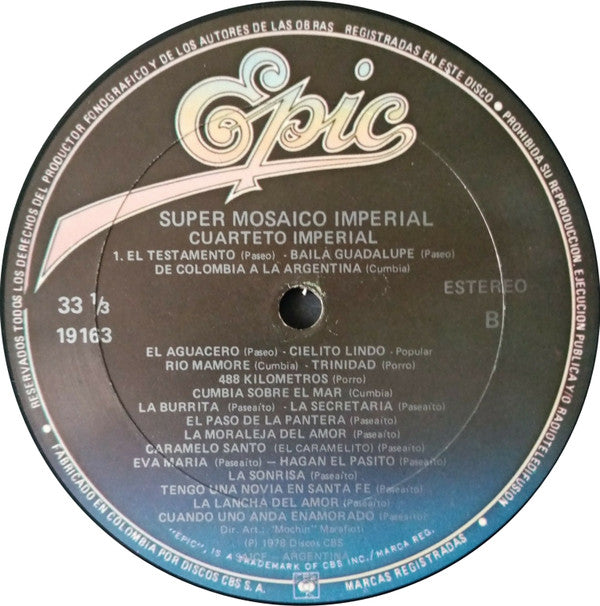 Cuarteto Imperial : Super Mosaico Imperial  (LP)