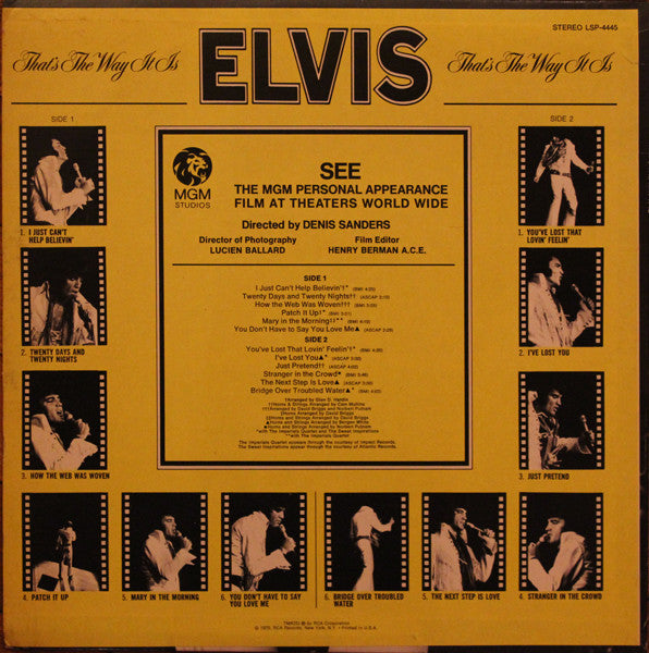 Elvis Presley : That's The Way It Is (LP, Album, RE, Bla)