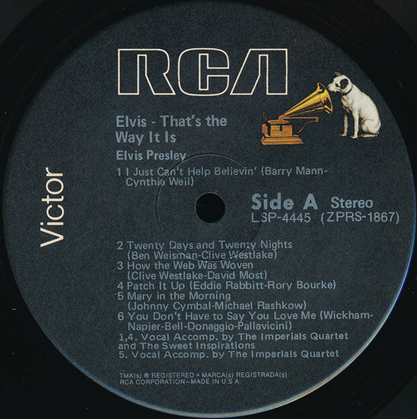 Elvis Presley : That's The Way It Is (LP, Album, RE, Bla)