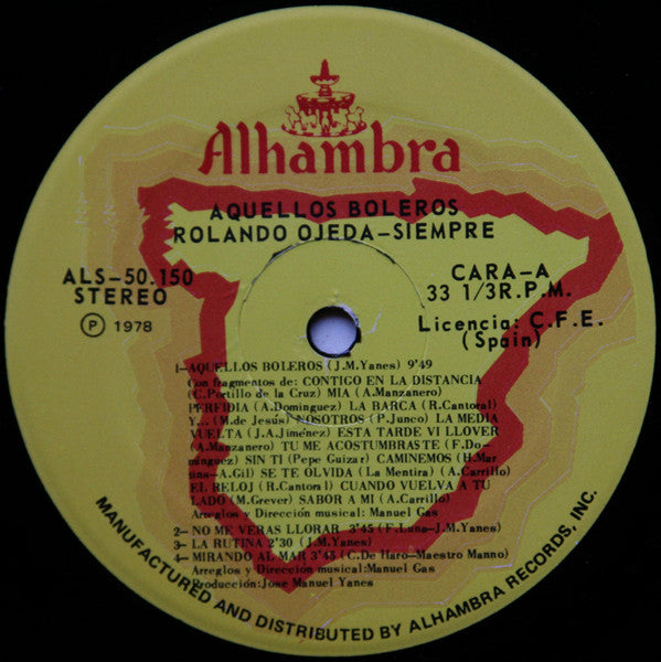 Rolando Ojeda : Siempre (LP, Album)