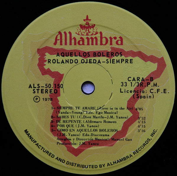 Rolando Ojeda : Siempre (LP, Album)