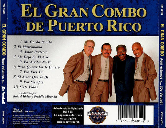 El Gran Combo De Puerto Rico* : Aquí Estamos Y... ¡De Verdad! (CD, Album)