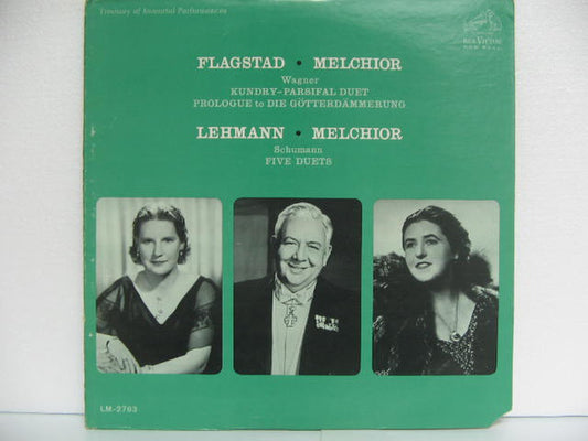 Kirsten Flagstad • Lauritz Melchior, Lotte Lehmann : Kundry-Parsifal Duet / Prologue To Die Gotterdammerung / Five Duets (LP, Album, Comp, Mono, RE)