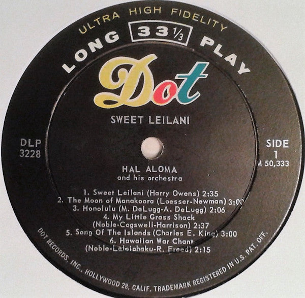 Hal Aloma And His Orchestra : Sweet Leilani (LP, Album, Mono)
