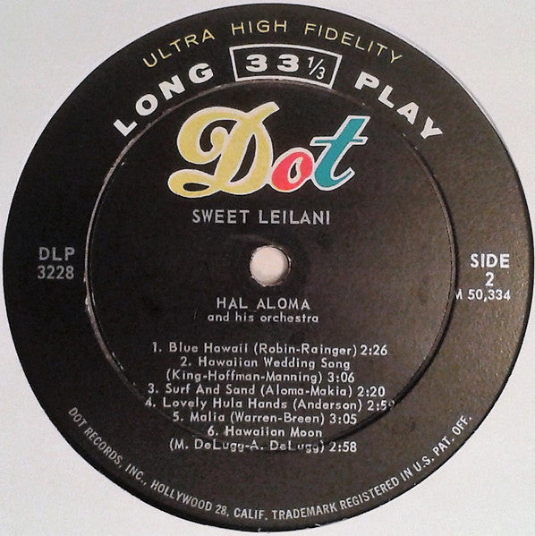 Hal Aloma And His Orchestra : Sweet Leilani (LP, Album, Mono)