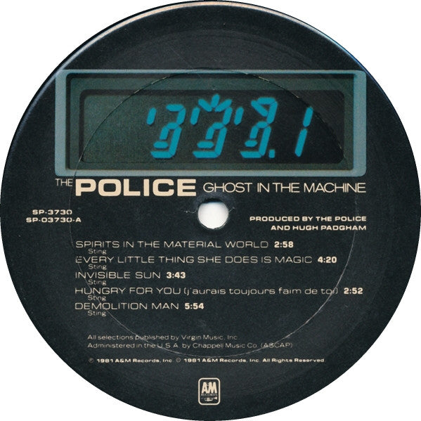 The Police : Ghost In The Machine (LP, Album, Eur)