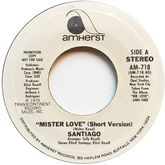 Shawn Elliott : Mister Love (7", Promo)