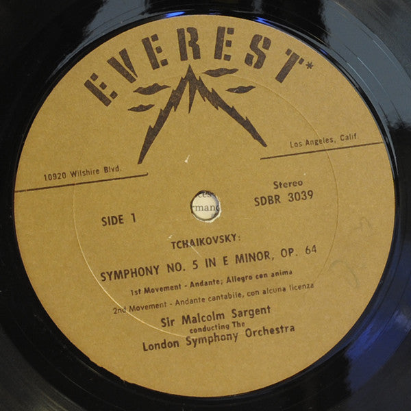 Pyotr Ilyich Tchaikovsky - London Symphony Orchestra, Sir Malcolm Sargent : Symphony No. 5, In E Minor, Opus 64 (LP, Album)