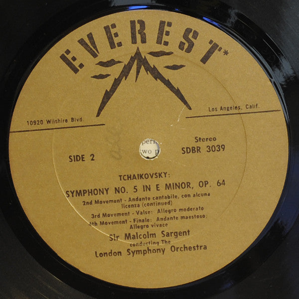 Pyotr Ilyich Tchaikovsky - London Symphony Orchestra, Sir Malcolm Sargent : Symphony No. 5, In E Minor, Opus 64 (LP, Album)