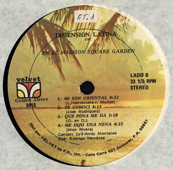 Dimension Latina : En El Madison Square Garden (LP, Album)