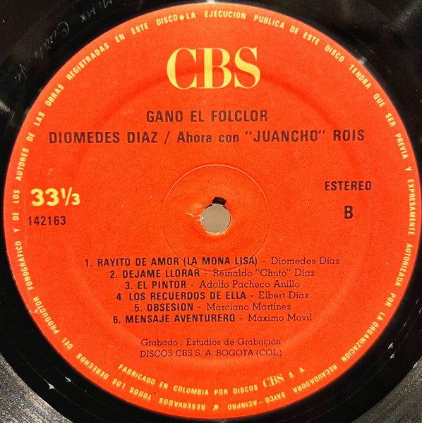 Diomedes Diaz* Ahora Con "Juancho" Rois* : Ganó El Folclor (LP, Album)