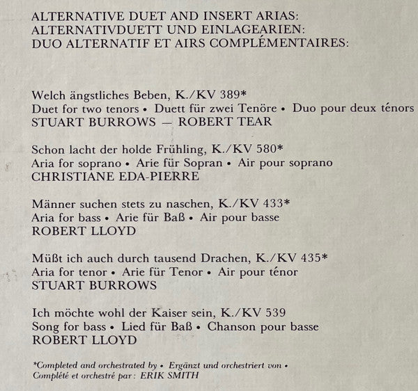 Wolfgang Amadeus Mozart, Christiane Eda-Pierre, Norma Burrowes, Stuart Burrows, Robert Tear, Robert Lloyd (4), Curd Jürgens, The Academy Of St. Martin-in-the-Fields, Sir Colin Davis : Die Entführung Aus Dem Serail = The Abduction From The Seraglio = L’Enlèvement Au Sèrail (3xLP + Box)