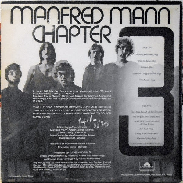 Manfred Mann Chapter Three : Manfred Mann Chapter Three (LP, Album)