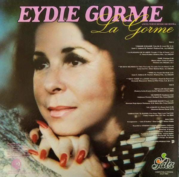 Eydie Gormé And El Nuevo Mundo Orchestra : La Gorme  (LP, Album, Mono, Gat)