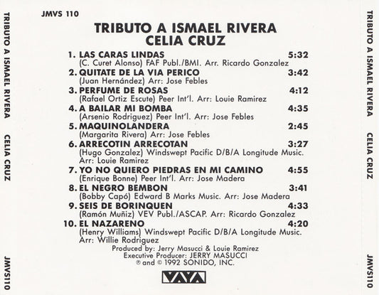 Celia Cruz - Tributo A Ismael Rivera vinyl record, CD (Near Mint (NM or M-)) | Lulo Records