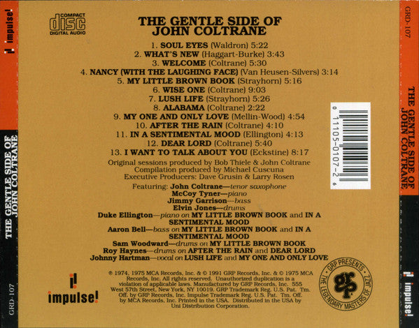 John Coltrane : The Gentle Side Of John Coltrane (CD, Comp, RE)