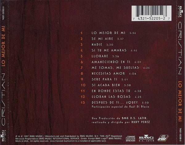 Cristian* : Lo Mejor De Mi (CD, Album)